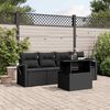 vidaXL Salon de jardin 5 pcs avec coussins noir r&eacute;sine tress&eacute;e
