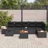vidaXL Ensemble de canap&eacute; de jardin 8 pcs Noir Poly rotin