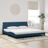 vidaXL Lit avec matelas Hanko bleu 200x200 cm velours
