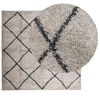 vidaXL Tapis shaggy &agrave; poils longs moderne beige anthracite 160x160 cm