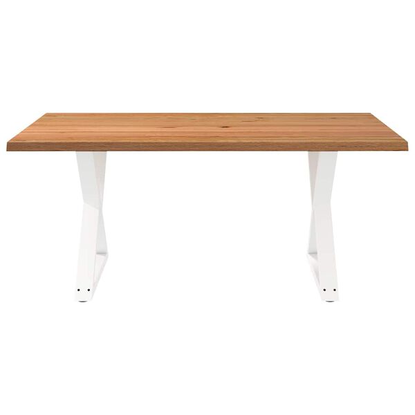 vidaXL Table &agrave; manger avec bord vivant 180x100x74 cm bois massif ch&ecirc;ne