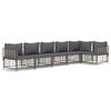 vidaXL Salon de jardin 6 pcs avec coussins anthracite r&eacute;sine tress&eacute;e