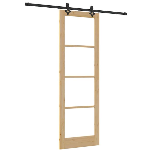 vidaXL Porte coulissante ORKDAL Naturel et Noir 78 x 232 cm