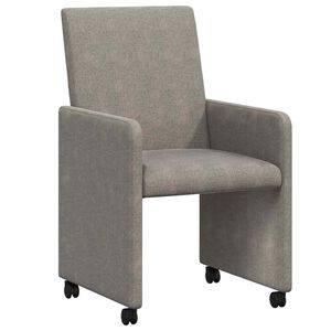 vidaXL Chaises de Salle &agrave; Manger avec Roues 2 pcs Gris clair