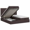 vidaXL Lit ottoman avec matelas 2 pc Marron fonc&eacute; Tissu
