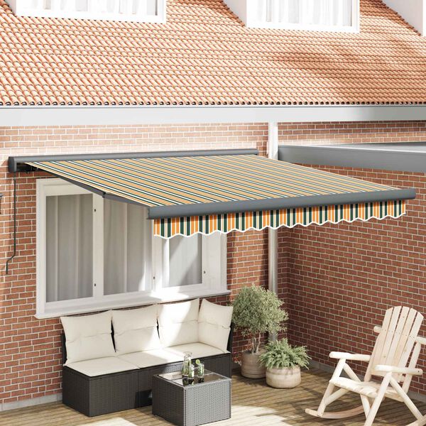 vidaXL Auvent R&eacute;tractable Multicolore 350 x 250 cm Tissu et M&eacute;tal