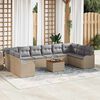 vidaXL Ensemble de canap&eacute; de jardin 11 pcs Beige et Gris clair