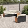 vidaXL Salon de jardin 7 pcs avec coussins noir r&eacute;sine tress&eacute;e