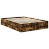 vidaXL Cadre de lit Ch&ecirc;ne fum&eacute; 140 x 190 cm Bois Ing&eacute;nierie