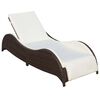 vidaXL Chaise longue avec coussin R&eacute;sine tress&eacute;e Marron