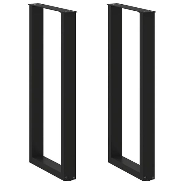 vidaXL Pieds de table de bar en U 2 pièces Noir 40 x (100-101) cm Acier