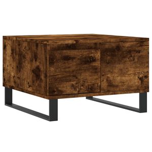 vidaXL Table basse ch&ecirc;ne fum&eacute; 55x55x36,5 cm bois d'ing&eacute;nierie