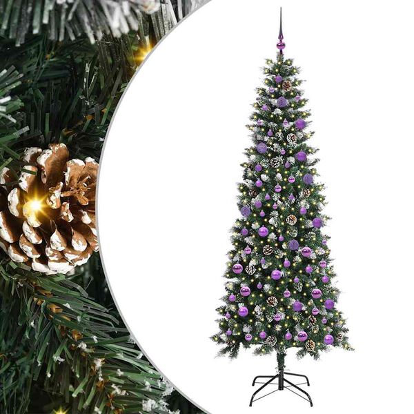 vidaXL Sapin de No&euml;l artificiel Vert 210 cm PVC, plastique et acier