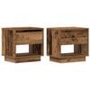 vidaXL Table de nuit avec tiroir 2 pcs Bois ancien 45 x 34 x 44 cm