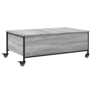 vidaXL Table basse avec roulettes sonoma gris bois d'ing&eacute;nierie