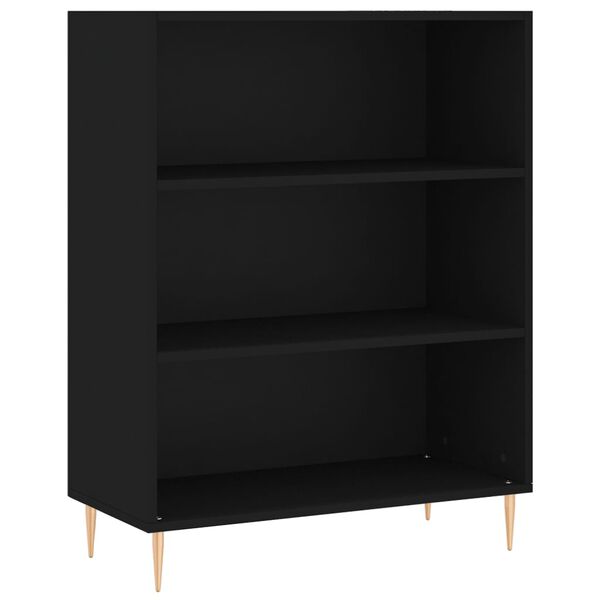 vidaXL Buffet noir 69,5x32,5x180 cm bois d'ing&eacute;nierie