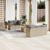 vidaXL Salon de jardin avec coussins 6 pcs beige r&eacute;sine tress&eacute;e