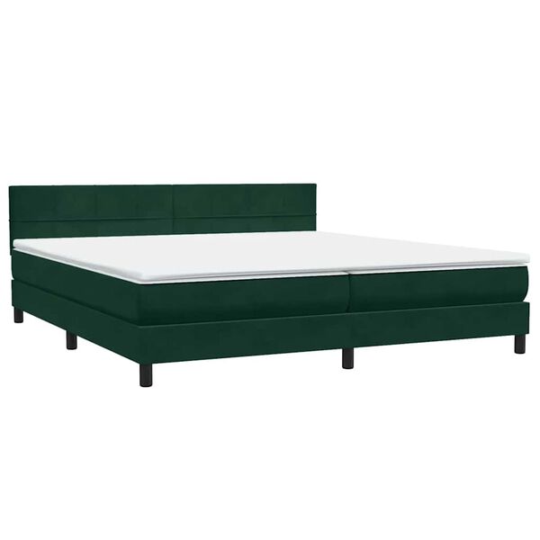vidaXL Sommier &agrave; lattes de lit et matelas vert fonc&eacute; 180x220cm velours