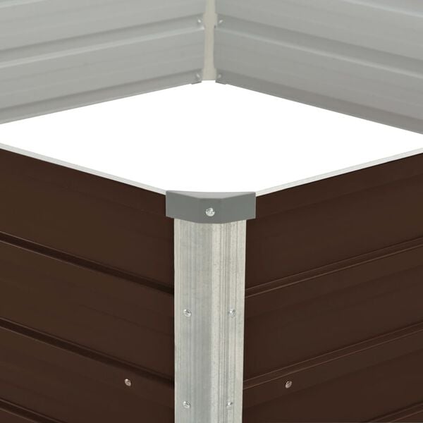 vidaXL Jardini&egrave;re sur&eacute;lev&eacute;e Marron 129x129x46 cm Acier galvanis&eacute;