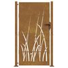 vidaXL Portail de jardin 100x200 cm acier corten conception d'herbe