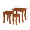 vidaXL Table gigogne 3 pcs Bois massif d'acacia 50x35x50 cm Marron