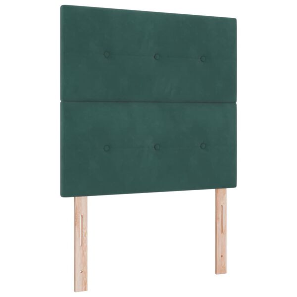 vidaXL Lit &agrave; ressorts avec matelas Vert fonc&eacute; 200 x 100 cm Polyester