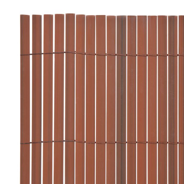 vidaXL Clôture de jardin Double face PVC 90 x 300 cm Marron