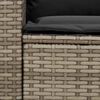 vidaXL Salon de jardin 4 pcs avec coussins forme L gris r&eacute;sine tress&eacute;e