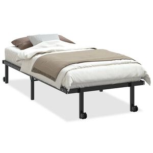 vidaXL Cadre de lit sans matelas pliable noir 90x200 cm acier