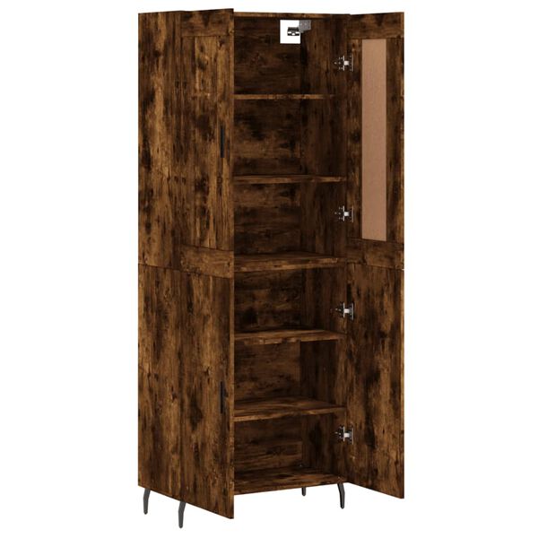 vidaXL Buffet haut Ch&ecirc;ne fum&eacute; 69,5x34x180 cm Bois d'ing&eacute;nierie