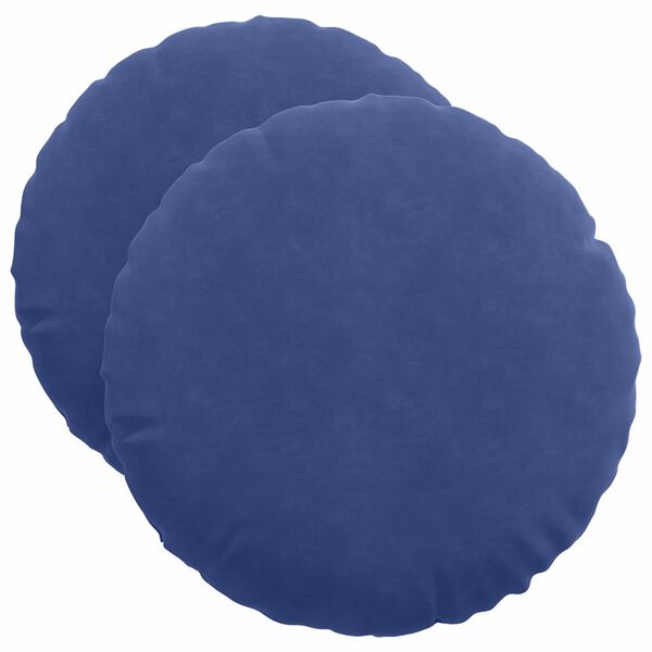 vidaXL Coussins de si&egrave;ge 2 pcs Bleu police &Oslash; 40 x 13 cm Velours