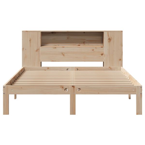 vidaXL Lit bibliothèque sans matelas 140x190 cm bois de pin massif