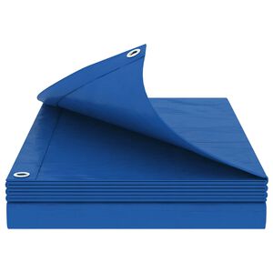 vidaXL B&acirc;che avec &oelig;illets Bleu 2 x 3 m 260 gsm PE