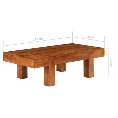 vidaXL Table basse Bois d'acacia solide avec finition miel 100x50x30cm