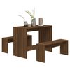 vidaXL Ensemble &agrave; manger 3 pcs Ch&ecirc;ne marron Bois d'ing&eacute;nierie
