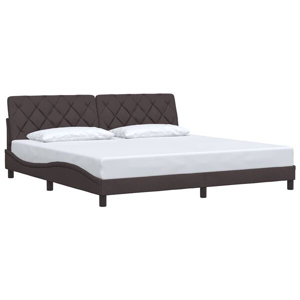 vidaXL Cadre de lit sans matelas marron fonc&eacute; 200x200 cm tissu