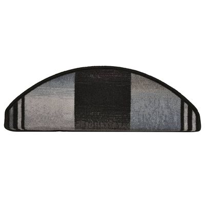 vidaXL Tapis d'escalier autoadhésifs 10 pcs 65x21x4 cm Noir et gris