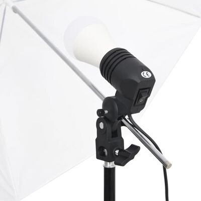 vidaXL Kit d'éclairage de studio avec trépieds et parapluies