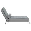 vidaXL Chaise longue de massage avec traversin gris clair tissu