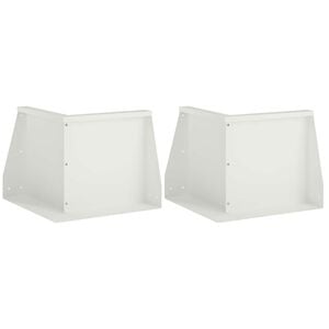vidaXL Mur de sout&egrave;nement 2 pc 50 x 50 x 30 cm Acier Blanc