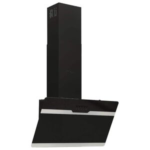 vidaXL Hotte murale 60 cm Acier et verre tremp&eacute; Noir