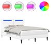 vidaXL Cadre de lit avec bandes LED Blanc 140 x 200 cm Simili cuir