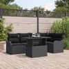 vidaXL Ensemble de canap&eacute; de jardin 6 pcs Noir Poly Rattan