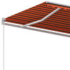 vidaXL Auvent r&eacute;tractable automatique et poteaux 4,5x3 m Orange marron