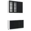 vidaXL Unit&eacute; de cuisine LUCCA 4 pc Noir Bois d'ing&eacute;nierie