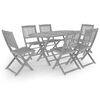 vidaXL Ensemble &agrave; manger de jardin 7 pcs Bois d'acacia massif Gris