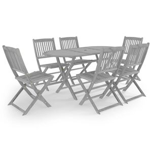 vidaXL Ensemble &agrave; manger de jardin 7 pcs Bois d'acacia massif Gris