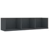 vidaXL &Eacute;tag&egrave;re murale &agrave; CD Gris 75x18x18 cm Bois d'ing&eacute;nierie
