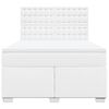 vidaXL Sommier &agrave; lattes de lit avec matelas Blanc 140x200cm Similicuir
