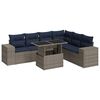 vidaXL Salon de jardin avec coussins 7 pcs gris r&eacute;sine tress&eacute;e acacia
